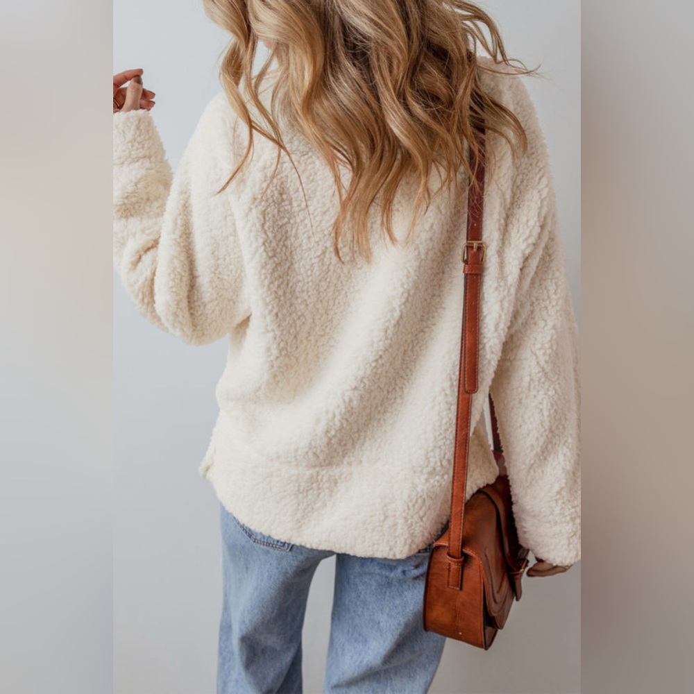 Whitney - solid fleece high neck Sherpa - Picture 2 of 4